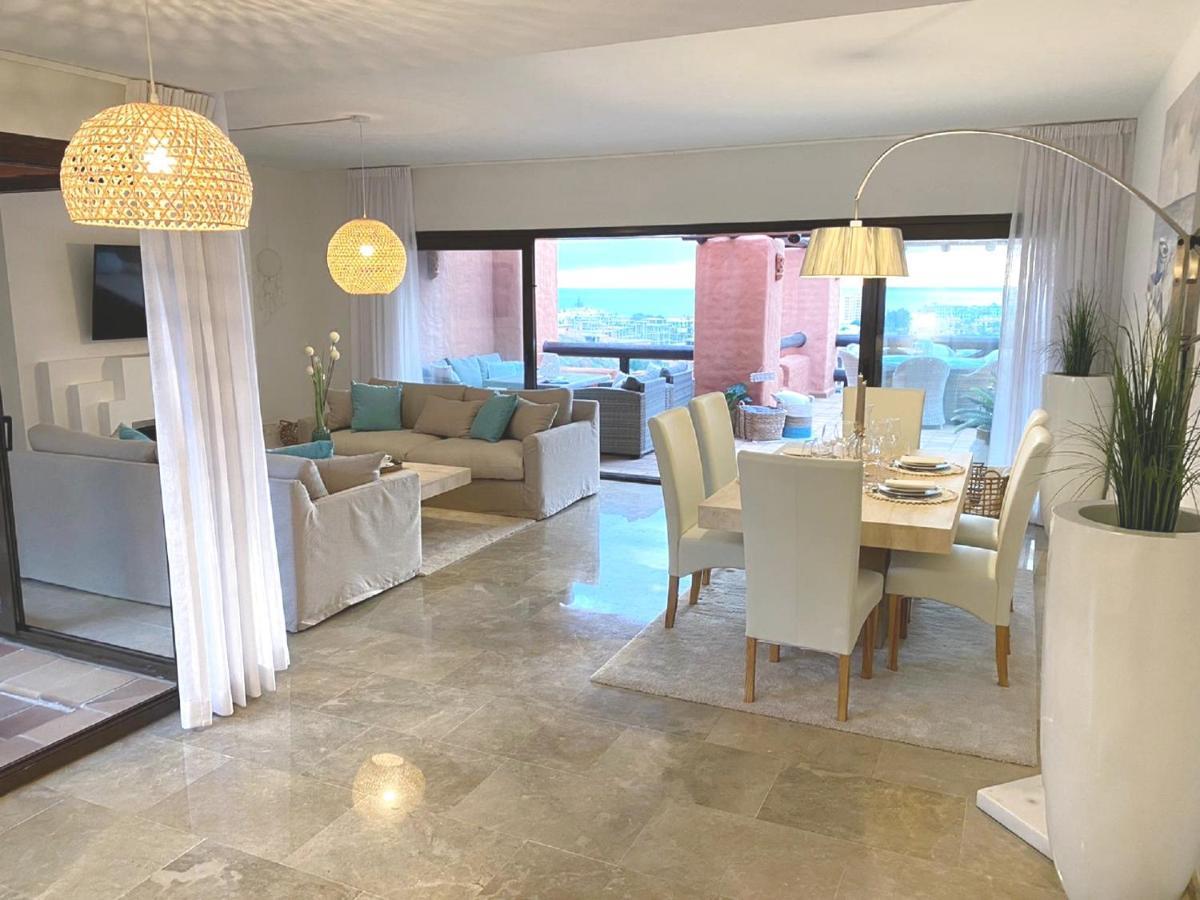 15 First Line Penthouse With Wonderful Seaview Near Duquesa Golf Manilva Andalucia Daire Dış mekan fotoğraf